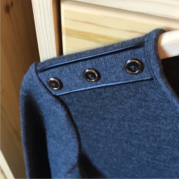 🌈 TORY BURCH Vienna Gray Wool Long Sleeve Dress small - Picture 8 of 12